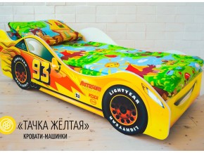 Кровать детская машина Тачка Желтая в Александровске - aleksandrovsk.magazinmebel.ru | фото