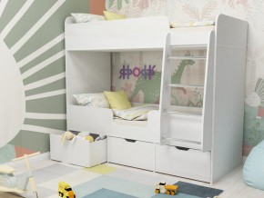 Кровать двухъярусная Малыш двойняшка белый в Александровске - aleksandrovsk.magazinmebel.ru | фото