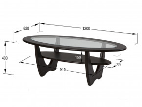 Стол журнальный Юпитер со стеклом СЖС-01 венге в Александровске - aleksandrovsk.magazinmebel.ru | фото - изображение 2